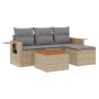 Gartensofa-Set mit beigem Kissenmix, 5-teilig aus PE-Rattan von , Gartensets - Ref: Foro24-3256864, Preis: 379,88 €, Rabatt: %