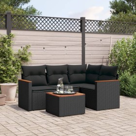 5-piece garden furniture set and black synthetic rattan cushions by , Garden sets - Ref: Foro24-3258338, Price: 358,75 €, Dis...