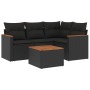 Set de muebles de jardín 5 pzas y cojines ratán sintético negro de , Conjuntos de jardín - Ref: Foro24-3258338, Precio: 358,7...