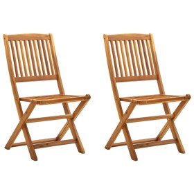 Folding garden chairs 2 units solid acacia wood by vidaXL, Garden chairs - Ref: Foro24-46339, Price: 94,95 €, Discount: %