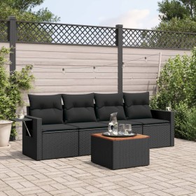 5-piece garden furniture set with black synthetic rattan cushions by , Garden sets - Ref: Foro24-3256769, Price: 379,02 €, Di...