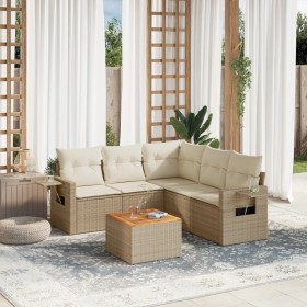 Garden sofa set with 6-piece synthetic rattan beige cushions by , Garden sets - Ref: Foro24-3256891, Price: 534,87 €, Discoun...