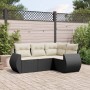 4-piece garden sofa set with black synthetic rattan cushions by , Garden sets - Ref: Foro24-3221305, Price: 310,67 €, Discoun...