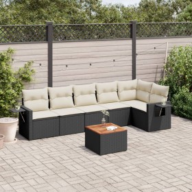 7-piece garden dining set with black synthetic rattan cushions by , Modular outdoor sofas - Ref: Foro24-3224572, Price: 449,8...