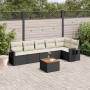 7-teiliges Garten-Esszimmerset und Kissen synthetisches Rattan schwarz von , Modulare Sofas für den Außenbereich - Ref: Foro2...