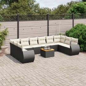 Garden sofa set 11 pieces and black synthetic rattan cushions by , Garden sets - Ref: Foro24-3225174, Price: 736,03 €, Discou...