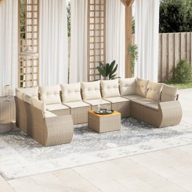 Set de sofás de jardín 11pzas con cojines ratán sintético beige de , Conjuntos de jardín - Ref: Foro24-3225176, Precio: 914,9...