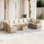 Set von 11-teiligen Gartensofas mit beigen Kissen aus synthetischem Rattan von , Gartensets - Ref: Foro24-3225176, Preis: 864...