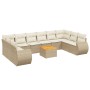 Set de sofás de jardín 11pzas con cojines ratán sintético beige de , Conjuntos de jardín - Ref: Foro24-3225176, Precio: 864,9...