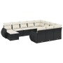 Garden sofa set 11 pieces and black synthetic rattan cushions by , Garden sets - Ref: Foro24-3225188, Price: 736,03 €, Discou...