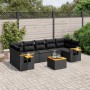 Set aus 8-teiligen Gartensofas und Kissen Kunstrattan schwarz von , Gartensets - Ref: Foro24-3226650, Preis: 524,93 €, Rabatt: %