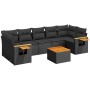 Set aus 8-teiligen Gartensofas und Kissen Kunstrattan schwarz von , Gartensets - Ref: Foro24-3226650, Preis: 524,93 €, Rabatt: %