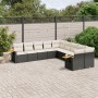 Set de sofás de jardín 10 pzas cojines ratán sintético negro de , Conjuntos de jardín - Ref: Foro24-3227190, Precio: 660,42 €...