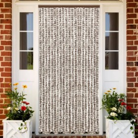 Chenille gray taupe and white anti-fly curtain 100x230 cm by , Mosquito nets for windows - Ref: Foro24-377406, Price: 62,99 €...