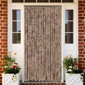 Chenille beige and dark brown anti-fly curtain 90x220 cm by , Mosquito nets for windows - Ref: Foro24-377321, Price: 60,26 €,...