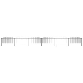 Garden fence with black steel spearhead (0.5-0.75)x10.2m by vidaXL, fence panels - Ref: Foro24-277708, Price: 360,77 €, Disco...