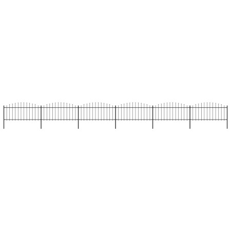 Garden fence with black steel spearhead (0.5-0.75)x10.2m by vidaXL, fence panels - Ref: Foro24-277708, Price: 360,77 €, Disco...