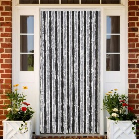 Chenille gray and black anti-fly curtain 90x220 cm by , Mosquito nets for windows - Ref: Foro24-377328, Price: 46,99 €, Disco...