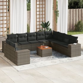 11-piece garden sofa set and gray synthetic rattan cushions by , Garden sets - Ref: Foro24-3225521, Price: 754,19 €, Discount: %