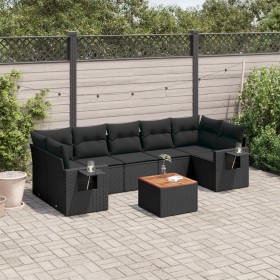 8-teiliges Gartensofa-Set und schwarze synthetische Rattankissen von , Gartensets - Ref: Foro24-3256804, Preis: 603,26 €, Rab...