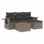 Gartensofa-Set mit Kissen, 5-teilig, graues synthetisches Rattan von , Gartensets - Ref: Foro24-3256865, Preis: 360,04 €, Rab...