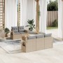 Garden sofa set with beige cushions mix 6 pieces PE rattan by , Garden sets - Ref: Foro24-3256780, Price: 544,78 €, Discount: %