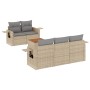 Gartensofa-Set mit beigem Kissenmix, 6-teilig, PE-Rattan von , Gartensets - Ref: Foro24-3256780, Preis: 544,78 €, Rabatt: %