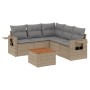 Gartensofa-Set mit beigem Kissenmix, 6-teilig, PE-Rattan von , Gartensets - Ref: Foro24-3256892, Preis: 500,71 €, Rabatt: %