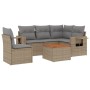 Gartensofa-Set mit beigem Kissenmix, 6-teilig, PE-Rattan von , Gartensets - Ref: Foro24-3256899, Preis: 500,71 €, Rabatt: %