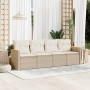 Gartensofa-Set mit Kissen, 4-teilig, beiges synthetisches Rattan von , Gartensets - Ref: Foro24-3258173, Preis: 294,67 €, Rab...