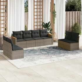 8-teiliges Gartensofa-Set und graue synthetische Rattankissen von , Gartensets - Ref: Foro24-3258294, Preis: 472,57 €, Rabatt: %