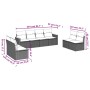 8-teiliges Gartensofa-Set und graue synthetische Rattankissen von , Gartensets - Ref: Foro24-3258294, Preis: 472,67 €, Rabatt: %