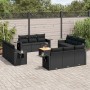 Garden sofa and cushion set 13 pieces black synthetic rattan by , Garden sets - Ref: Foro24-3256825, Price: 1,00 €, Discount: %