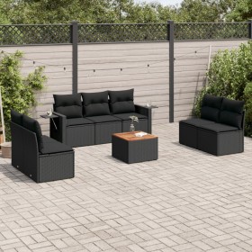 8-teiliges Gartensofa-Set und schwarze synthetische Rattankissen von , Gartensets - Ref: Foro24-3256846, Preis: 546,82 €, Rab...