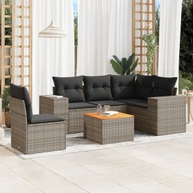 6-piece garden furniture set and gray synthetic rattan cushions by , Garden sets - Ref: Foro24-3225451, Price: 410,13 €, Disc...