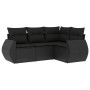 4-piece garden sofa set with black synthetic rattan cushions by , Garden sets - Ref: Foro24-3221304, Price: 304,45 €, Discoun...