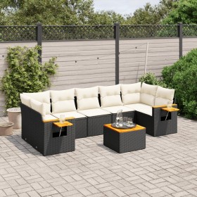 8-teiliges Gartensofa-Set und schwarze synthetische Rattankissen von , Gartensets - Ref: Foro24-3226651, Preis: 552,99 €, Rab...