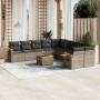 11-piece garden sofa set and gray synthetic rattan cushions by , Garden sets - Ref: Foro24-3227201, Price: 724,58 €, Discount: %