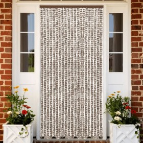 Taupe gray and white chenille fly curtain 100x200 cm by , Mosquito nets for windows - Ref: Foro24-377405, Price: 48,99 €, Dis...