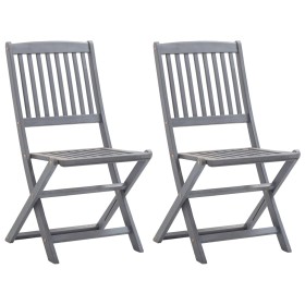 Folding garden chairs 2 units solid acacia wood by vidaXL, Garden chairs - Ref: Foro24-46335, Price: 118,79 €, Discount: %