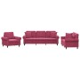 Red velvet 3-piece sofa set with cushions by , Sofas - Ref: Foro24-3202194, Price: 713,56 €, Discount: %