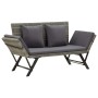 Garden bench with gray synthetic rattan cushions 176 cm by vidaXL, garden benches - Ref: Foro24-46232, Price: 216,57 €, Disco...