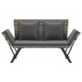 Garden bench with gray synthetic rattan cushions 176 cm by vidaXL, garden benches - Ref: Foro24-46232, Price: 216,57 €, Disco...