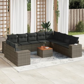 11-teiliges Gartensofa-Set und graue synthetische Rattankissen von , Gartensets - Ref: Foro24-3257852, Preis: 789,69 €, Rabat...