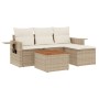 Gartensofa-Set mit Kissen, 5-teilig, beiges synthetisches Rattan von , Gartensets - Ref: Foro24-3256863, Preis: 388,99 €, Rab...