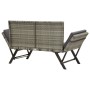 Garden bench with gray synthetic rattan cushions 176 cm by vidaXL, garden benches - Ref: Foro24-46232, Price: 216,57 €, Disco...