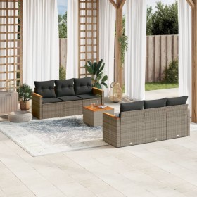 7-piece garden sofa set with gray PE rattan cushions by , Garden sets - Ref: Foro24-3258196, Price: 453,51 €, Discount: %