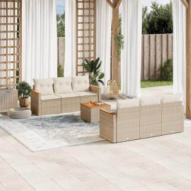 7-piece garden sofa set and beige synthetic rattan cushions by , Garden sets - Ref: Foro24-3258194, Price: 518,99 €, Discount: %