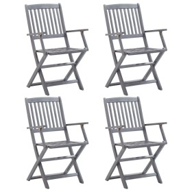 Folding garden chairs 4 units solid acacia wood by vidaXL, Garden chairs - Ref: Foro24-46334, Price: 169,99 €, Discount: %