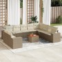 Set de sofás de jardín 11pzas con cojines ratán sintético beige de , Conjuntos de jardín - Ref: Foro24-3225519, Precio: 886,9...